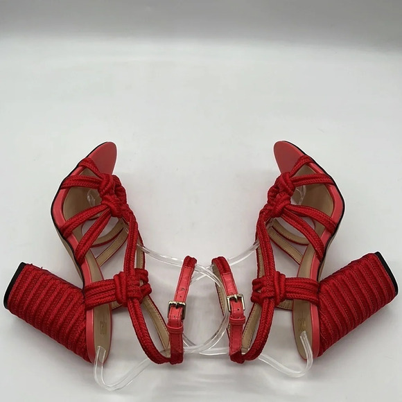 Cabi Tiptoe Strappy Rope Sandals in Red Hibiscus - Size 7 - Picture 6 of 10